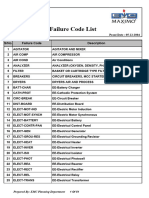 Maintenance - Failure Codes