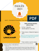 Aula 34 - Resolução de Exercícios 2° Fase Unicamp (Parte 2)