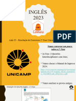 Aula 33 - Resolução de Exercícios 2° Fase Unicamp (Parte 1)