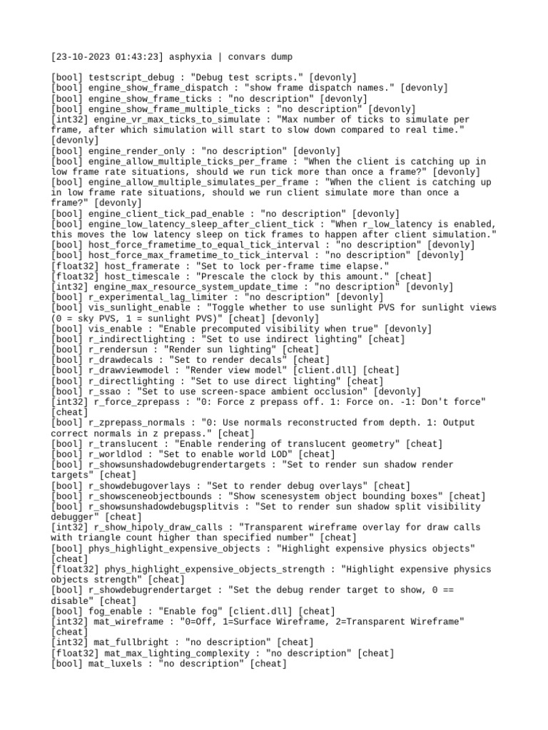 Convars Overview for CS Games | PDF | Server (Computing) | Information ...