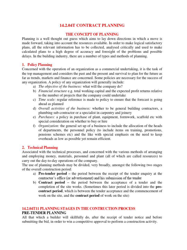 Cap 4 Contract Planning | PDF | Business