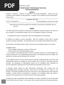 2671-2022-KTU Provision For Internship in The BTech Regulations University Order
