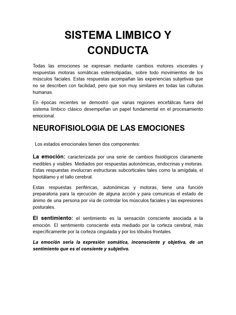 Sistema Limbico | PDF | Las emociones | Cerebro