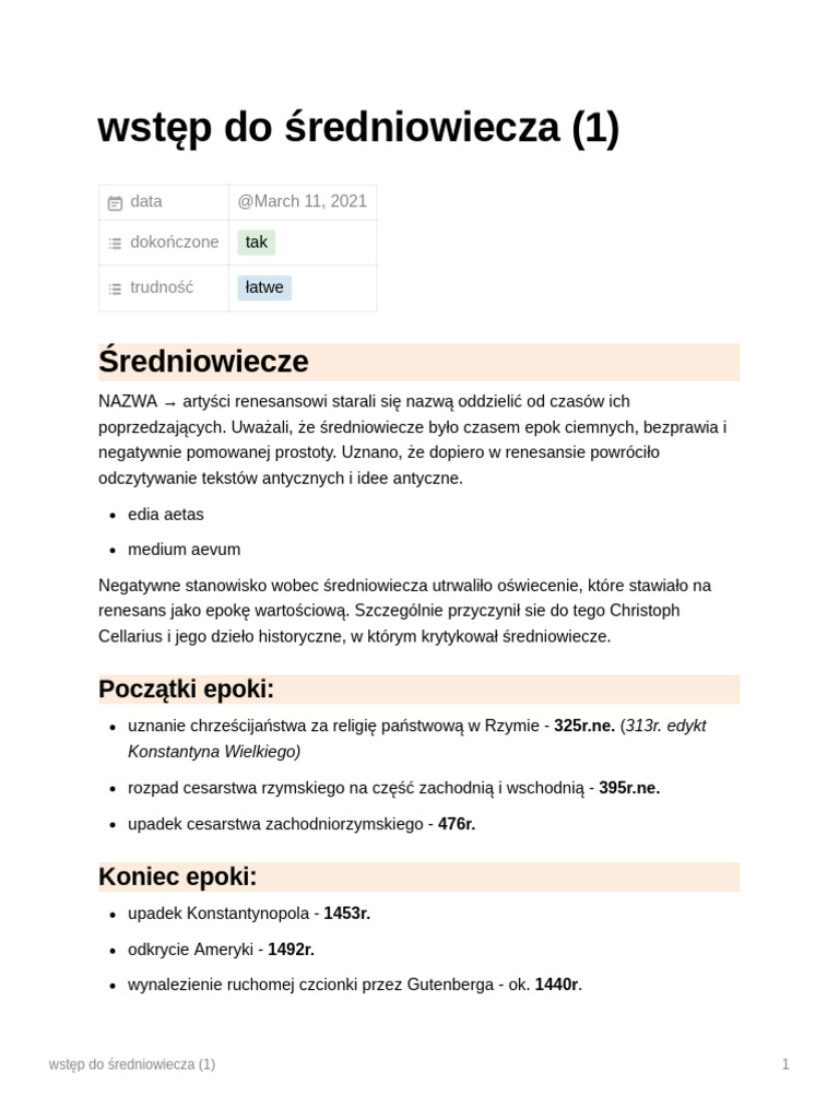 WSTP Do Redniowiecza | PDF