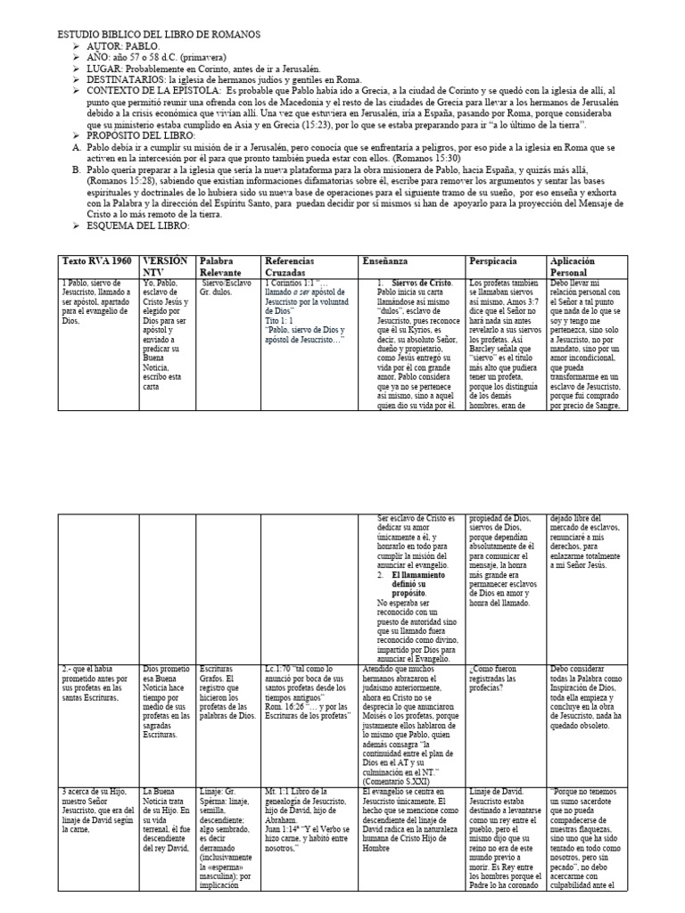 Estudio Biblico Del Libro de Romanos | PDF | Jesús | Pablo el apóstol