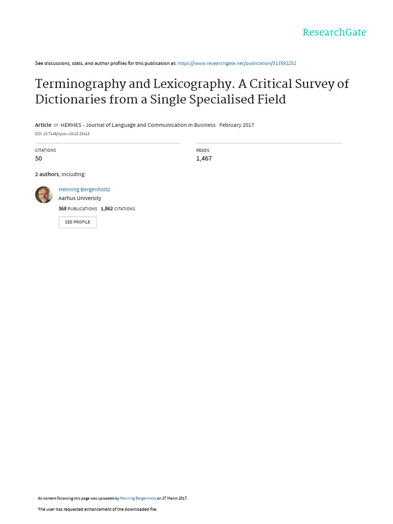 Terminography and Lexicography | PDF