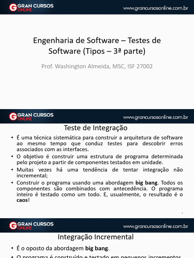 Testes de Integração em Software | PDF | Testes de software | Ciência ...