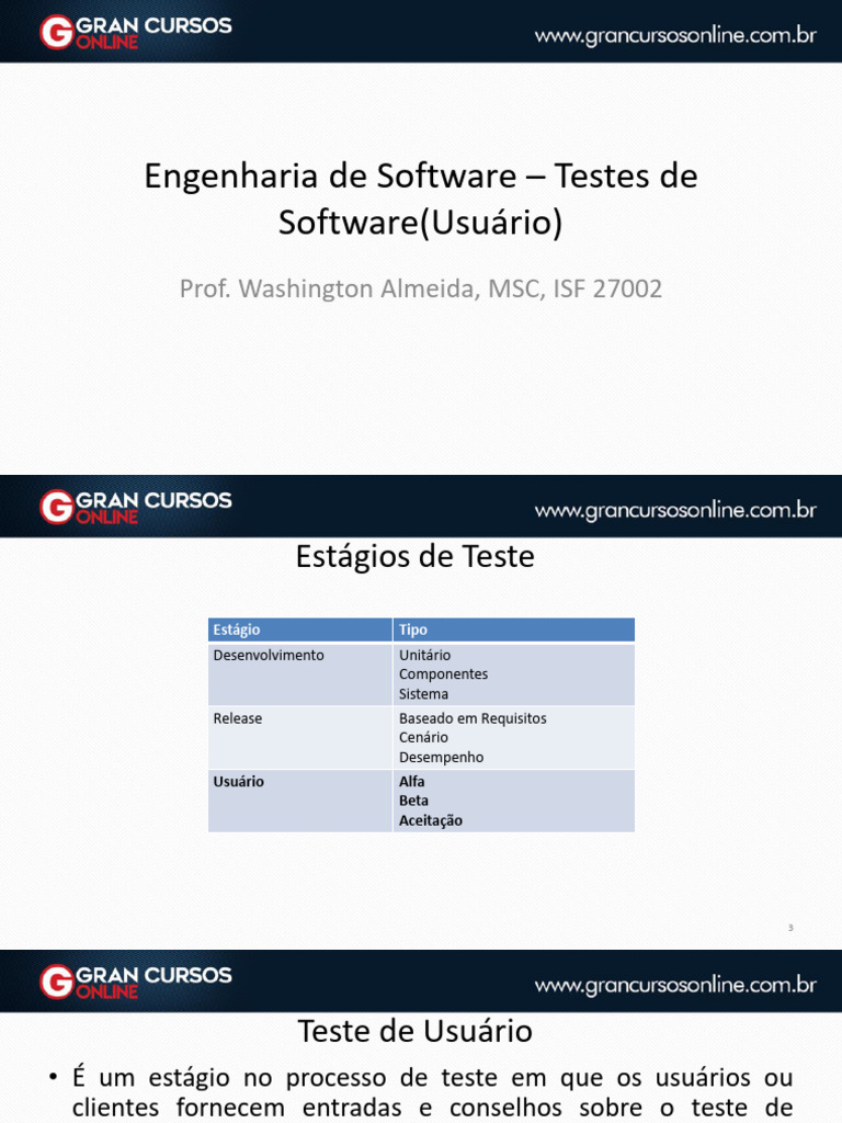 Teste de Aceitação em Engenharia de Software | PDF | Negócios ...