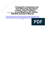Differential Equations Computing and Modeling and Differential Equations and Boundary Value Problems Computing and Modeling 5th Edition Edwards Solutions Manual