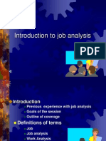 Introduction to Job Analysis