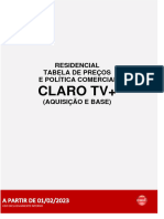 Tabela de Preços Claro TV+ (APP - Box - HD - 4K) Aquisição e Base - 1 de Fevereiro