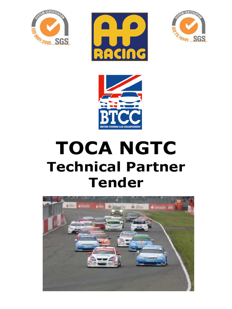 BTCC NGTC Brake System Specifications | PDF | Piston | Vehicle Technology