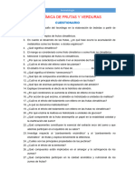 BIOQUÍMICA DE FRUTAS Y VERDURAS - Cuestionario - 2023