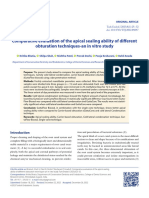 Comparative evaluation of the apical sealing ability of different obturation techniques-an in vitro study