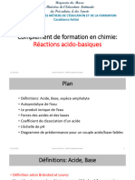 Module Complément de Formation en Chimie Réactions Acido Basiques