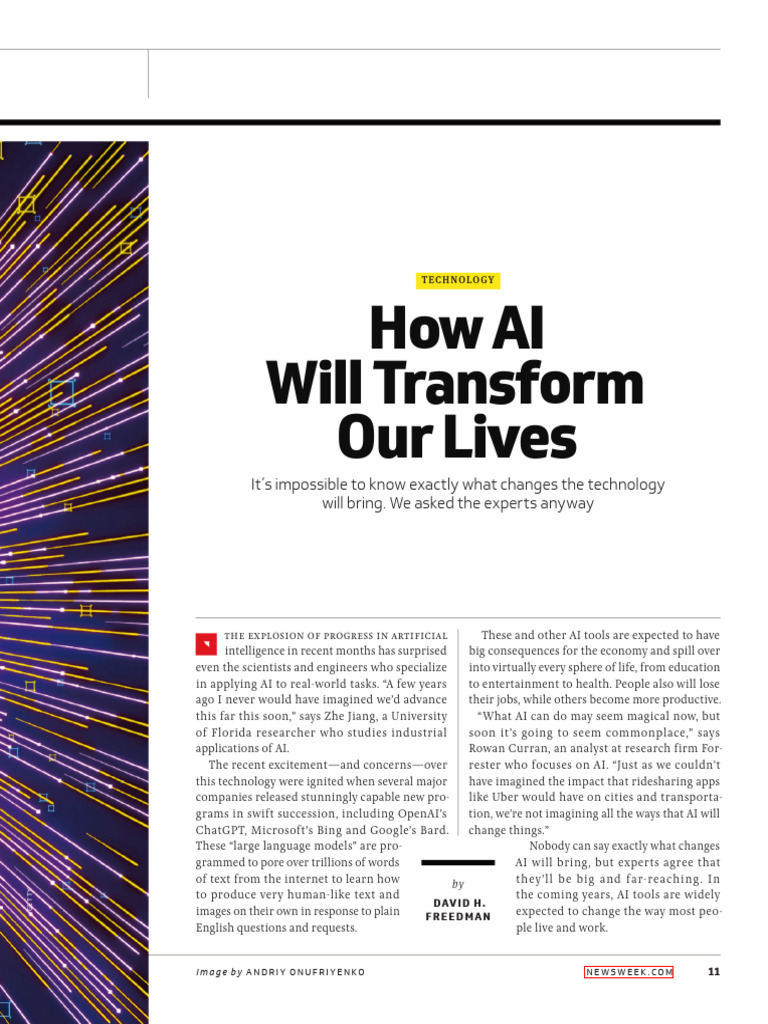 How Ai Will Transform Our Lives. 9.2023 | PDF | Artificial Intelligence ...