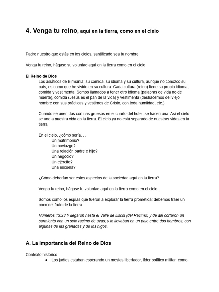 El Reino de Dios en la Tierra | PDF | Religión y espiritualidad