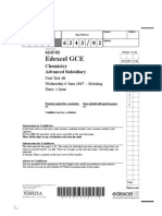 Edexcel A-Level CHEM3B June 2007 QP PDF