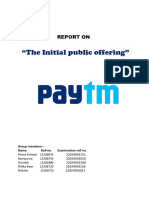 Intial Public Offering of Paytm