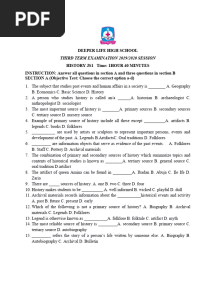 JS 1 History 3RD Term Exam 2020