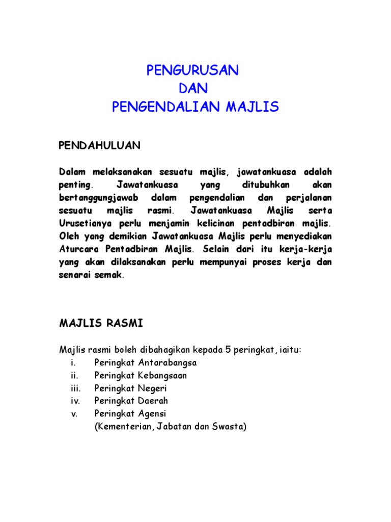 Aturcara Pentadbiran Pdf