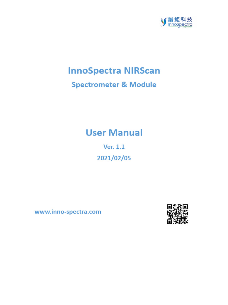ISC NIRScan User Manual - EN - V1.1 | PDF | Infrared | Spectroscopy