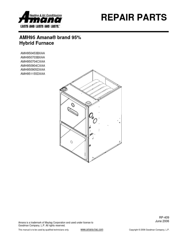Amana Parts List PDF Manufactured Goods