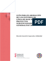 Guía Para La Elaboración de Los Estudios de Línea de Base de Proyectos Subvencionados Por La Generalitat 2017