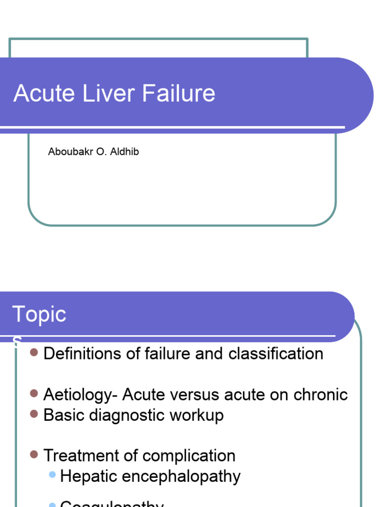 Acute Liver Failure: Diagnosis & Management | PDF | Hepatitis | Cirrhosis