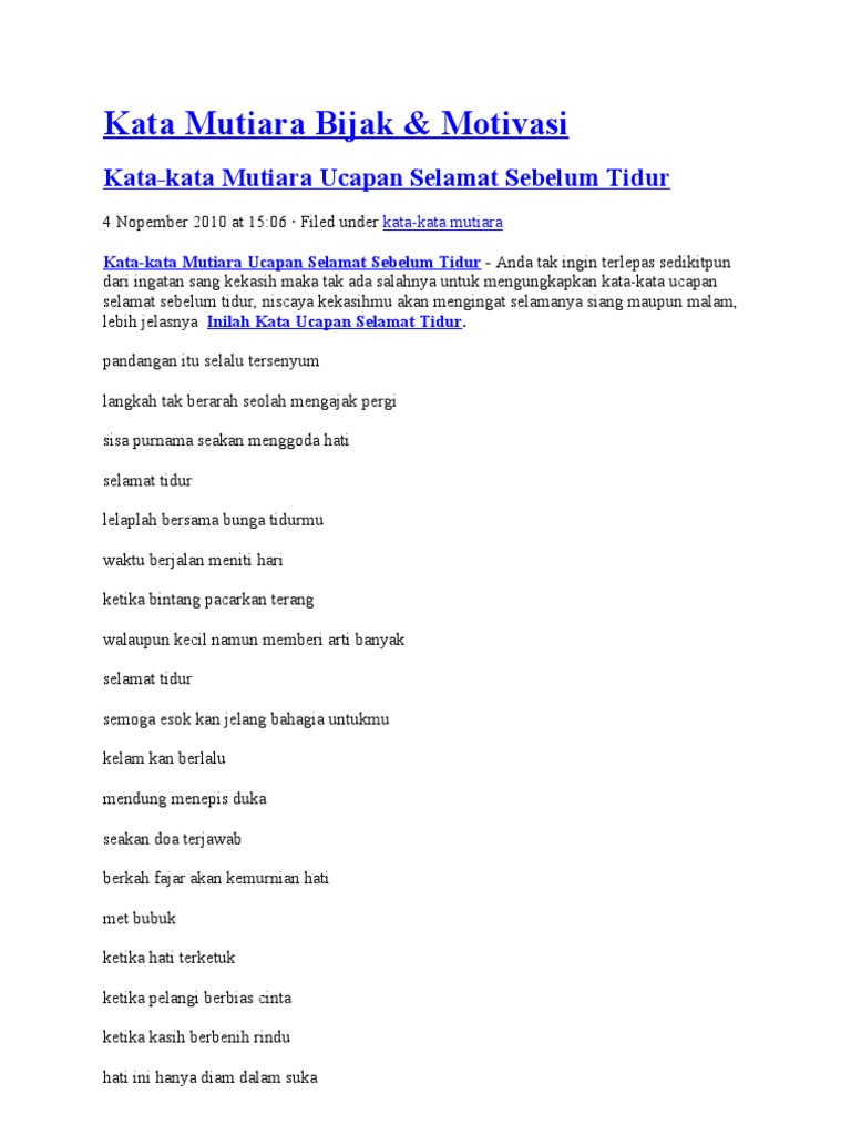 Kata Mutiara Bijak Kata Mutiara Bijak