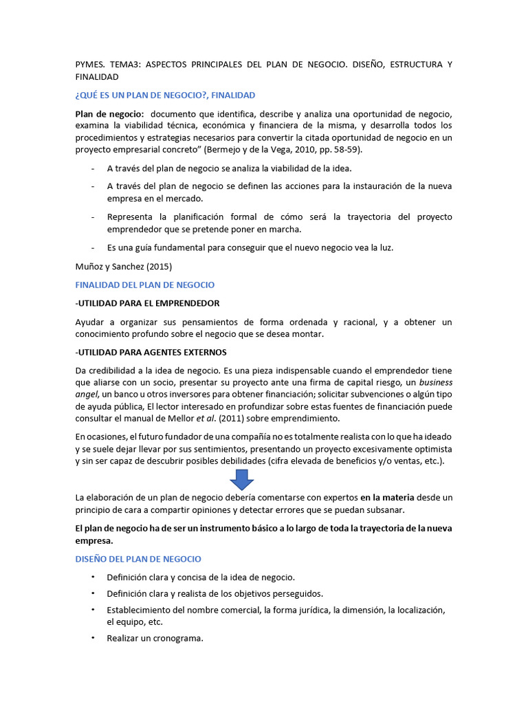 Tema 3. Plan de Negocio | PDF | Marketing | Plan de negocios