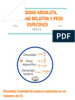 Densidad Absoluta, Densidad Relativa y Peso Específico