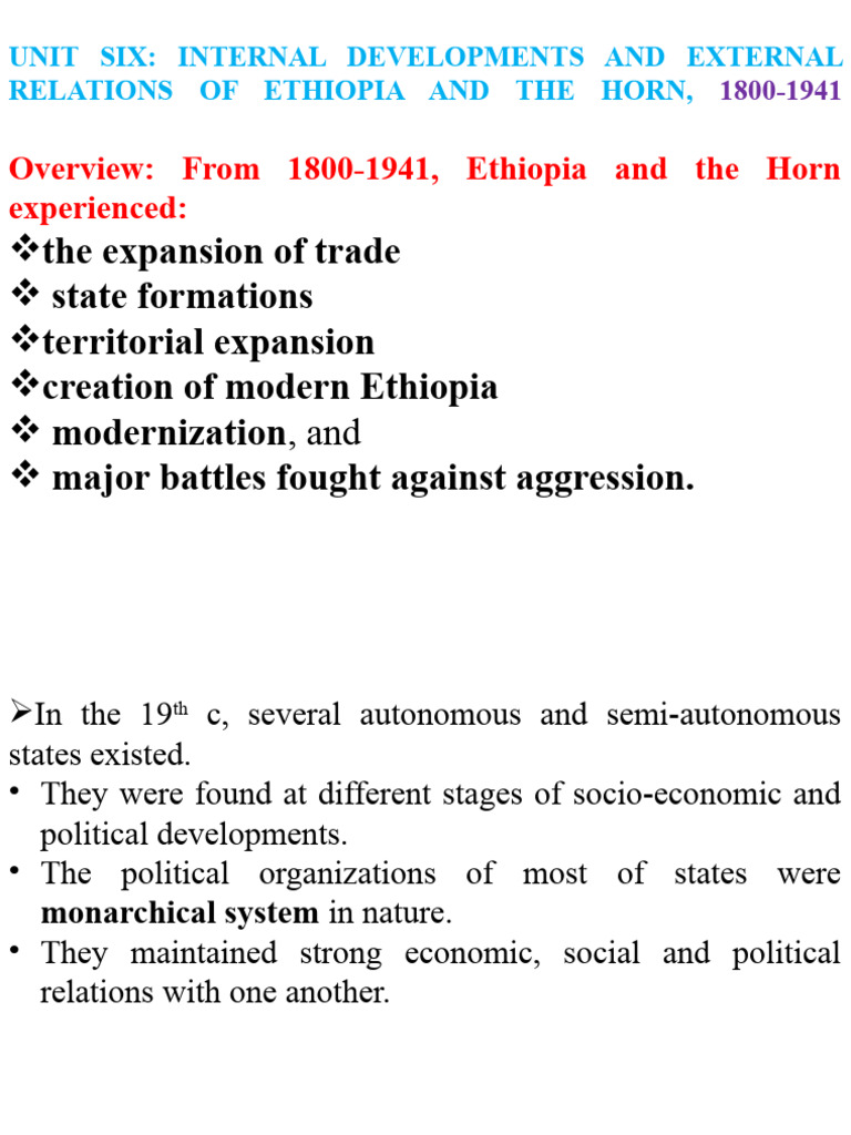 Ethiopia and the Horn: 1800-1941 Overview | PDF | Ethiopia | Horn Of Africa
