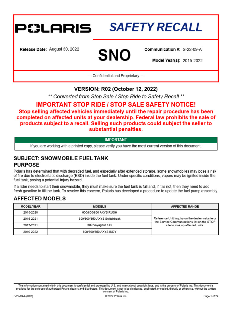 Safety Recall Snowmobile Fuel Tank Vins 4 PDF