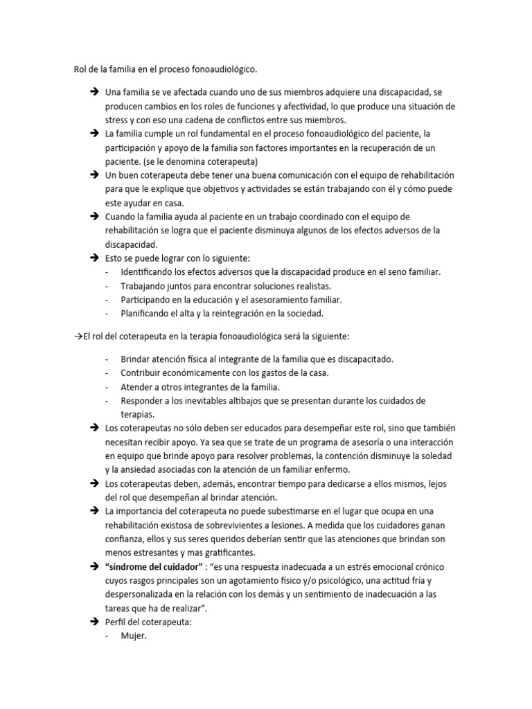Rol de La Familia en El Proceso Fonoaudiológico | PDF | Invalidez ...