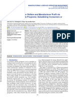 Yu Et Al 2018 Improving Consumer Welfare and Manufacturer Profit Via Government Subsidy Programs Subsidizing Consumers