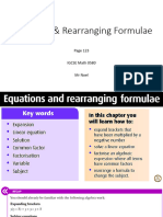 Equations & Rearranging Formulae