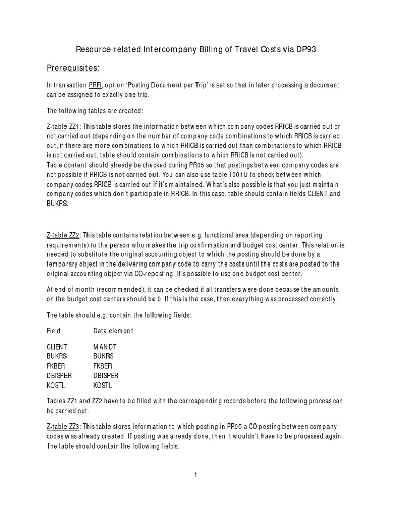 RRICB Process for Travel Costs in SAP | PDF | Information | Software ...