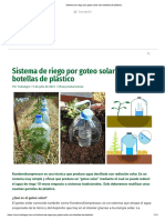 Sistema de Riego Por Goteo Solar Con Botellas de Plástico