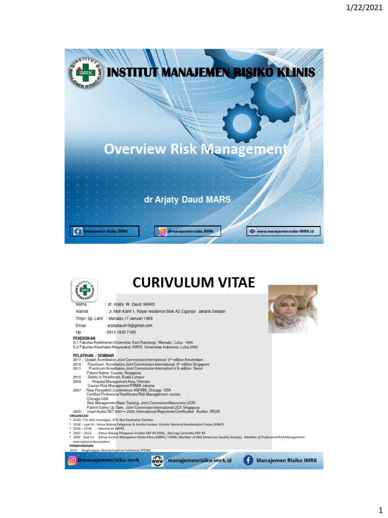 Overview Manajemen Risiko Pdf Risiko Komisi Gabungan