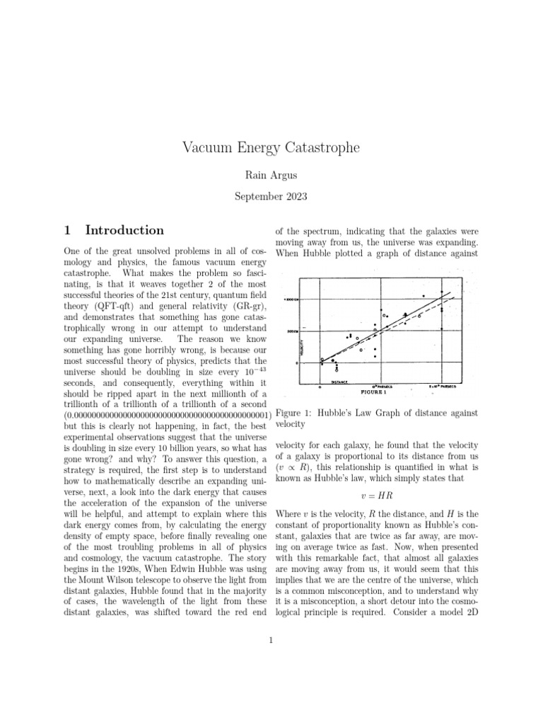 Vacuum Energy Catastrophe PDF