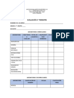 Tabla de Evaluacion 3