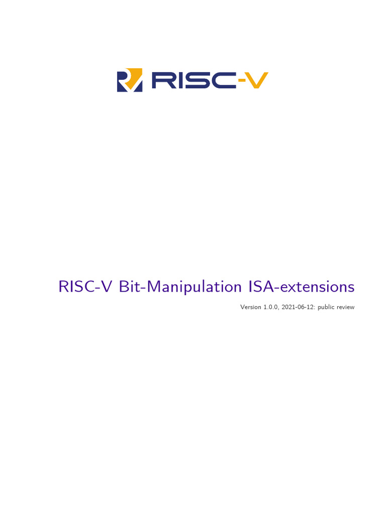 RISC-V Bit-Manipulation Extensions | PDF | Computer Architecture ...