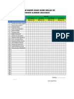 Daftar Hadir Asad Siswi Kelas Vii-1