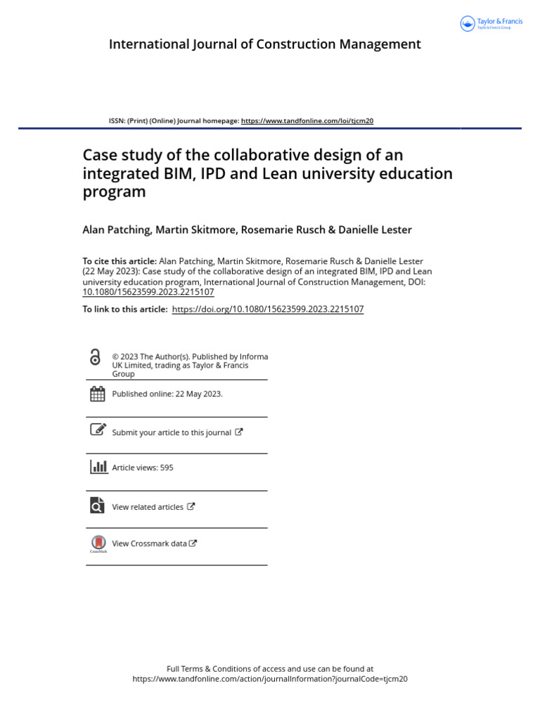 Integrated BIM, IPD, and Lean Education Case Study | PDF | Building ...