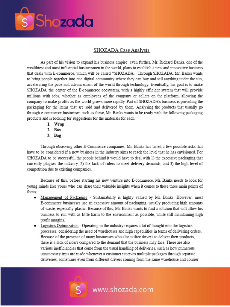 (PriME 2021) E-Commerce Case | PDF | E Commerce | Logistics
