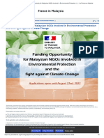 Funding Opportunity For Malaysian NGOs - La France en Malaisie