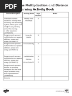 Multiplication and Division Booklet