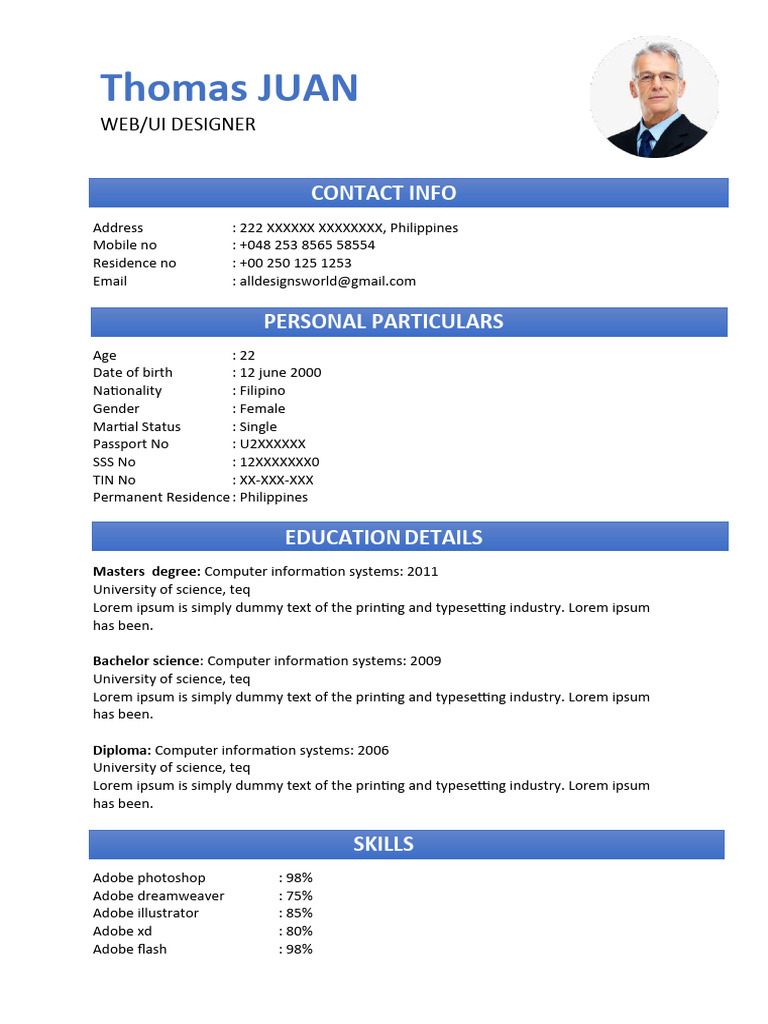 Simple Resume Template | PDF