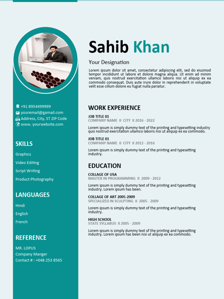 Editable Resume Format in Ms Word Download PDF